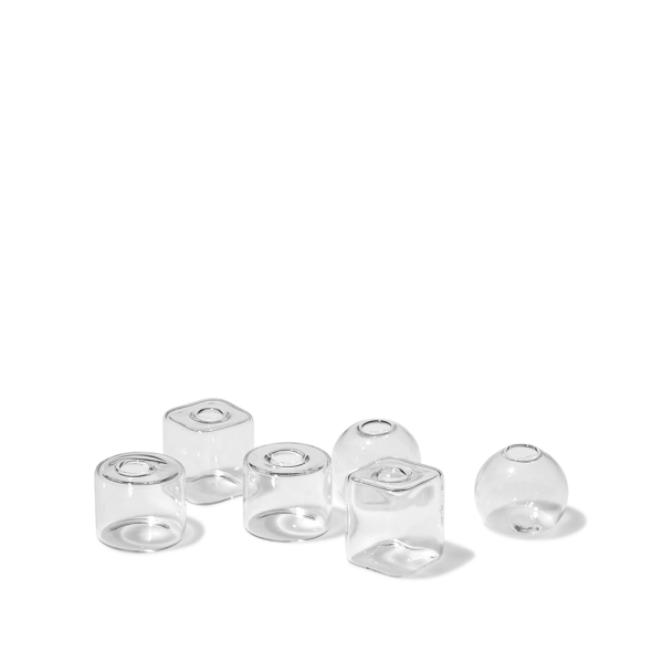Set Of 6 Glass Small Vases