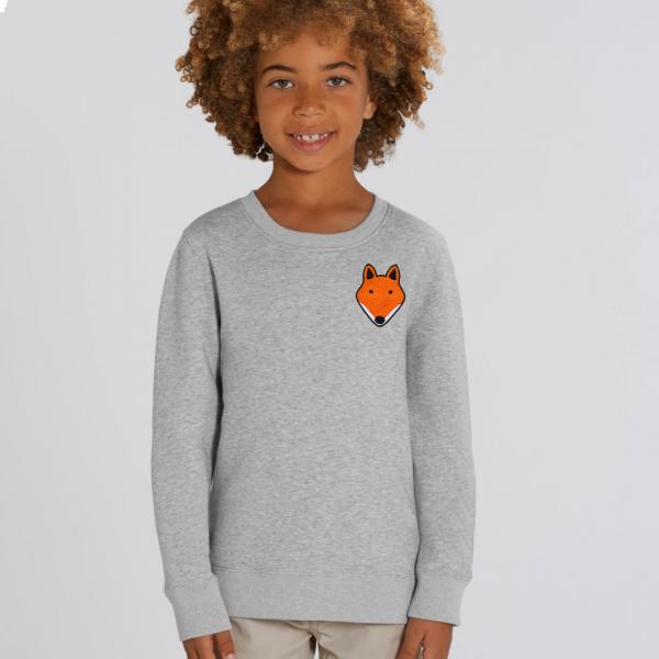 fox kids organic cotton sweatshirt Grey Marl