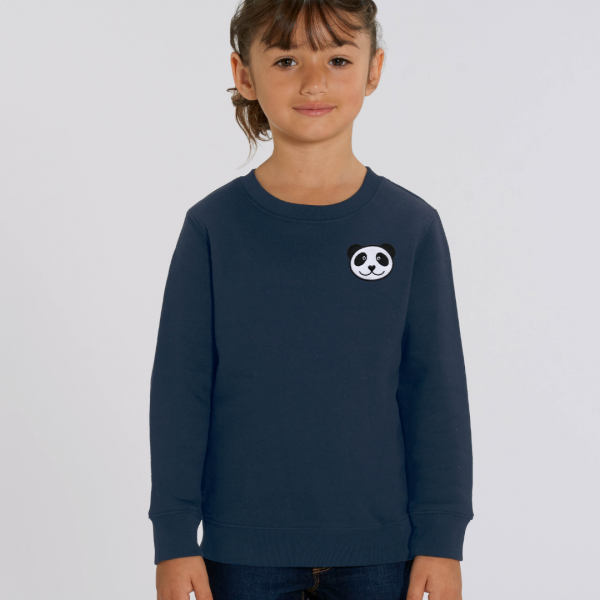 panda kids organic cotton sweatshirt Navy