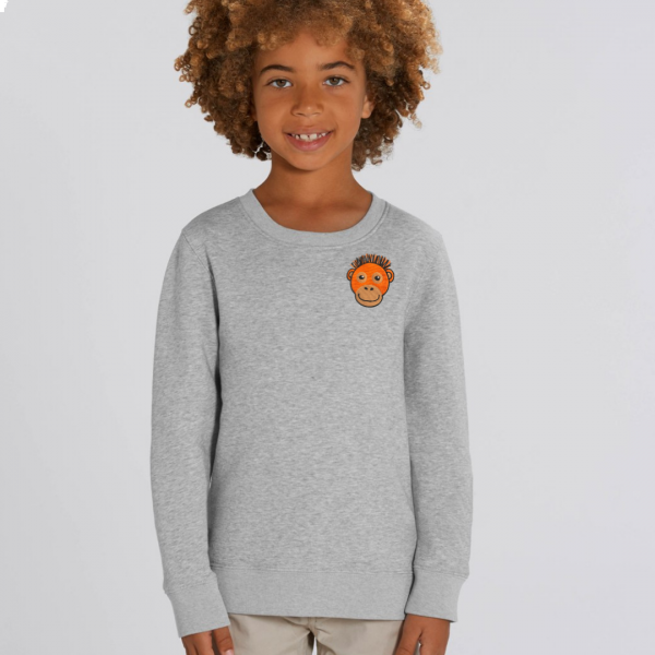 orangutan kids organic cotton sweatshirt Grey Marl