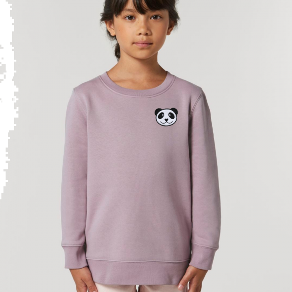 panda kids organic cotton sweatshirt Lilac Petal