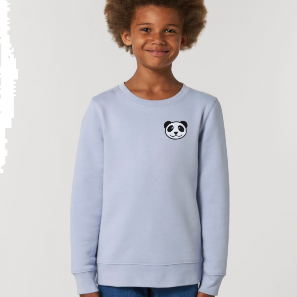 panda kids organic cotton sweatshirt Serene Blue