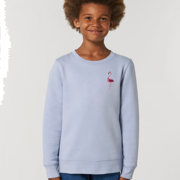 flamingo kids organic cotton sweatshirt Serene Blue