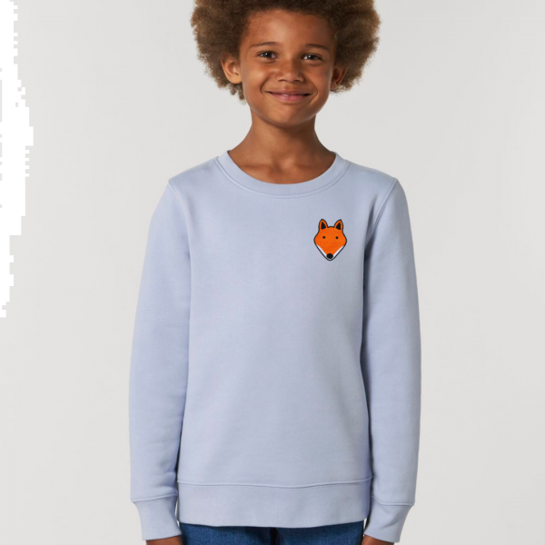 fox kids organic cotton sweatshirt Serene Blue
