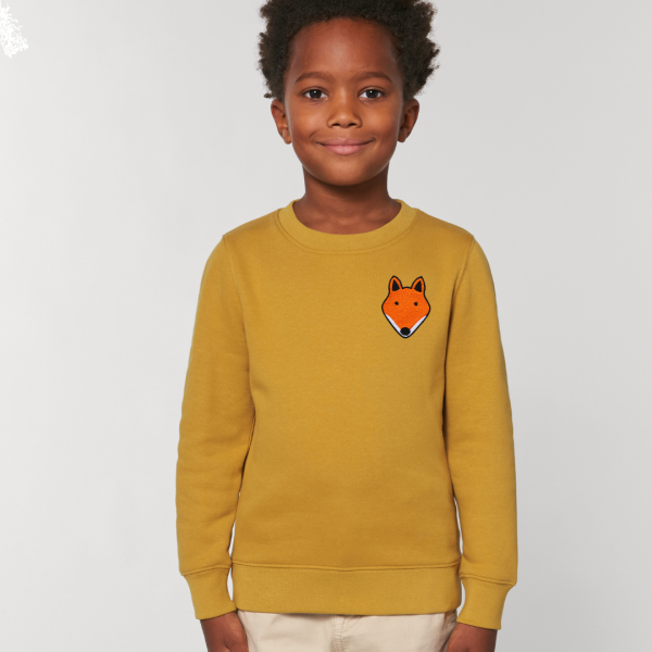 fox kids organic cotton sweatshirt Ochre