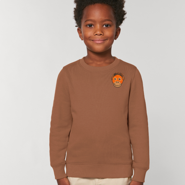 orangutan kids organic cotton sweatshirt Caramel