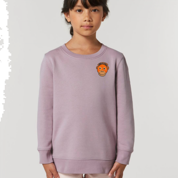 orangutan kids organic cotton sweatshirt Lilac Petal
