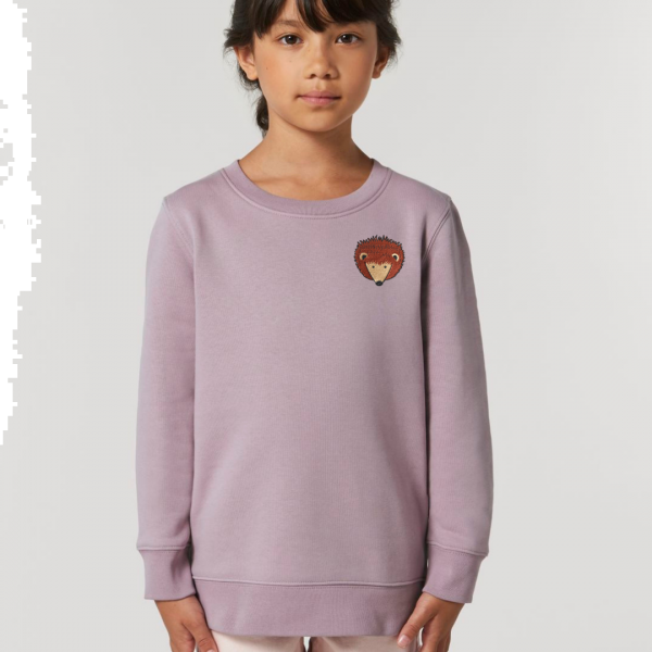 hedgehog kids organic cotton sweatshirt Lilac Petal