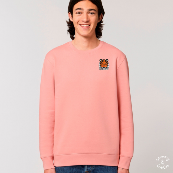 tiger adults organic cotton sweatshirt Canyon Pink