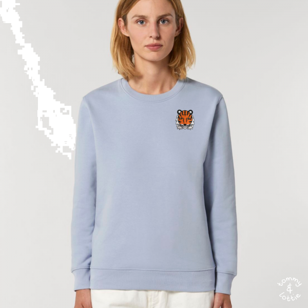 tiger adults organic cotton sweatshirt Serene Blue