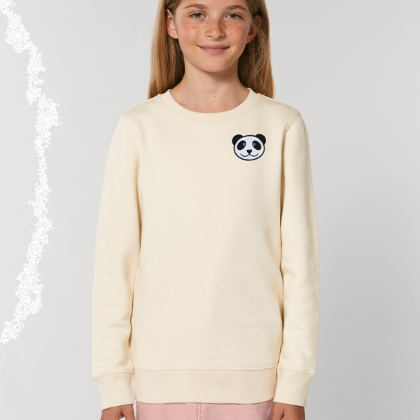 panda kids organic cotton sweatshirt Natural