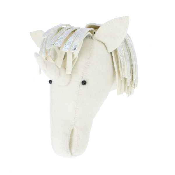 Unicorn Head with Silver Mane