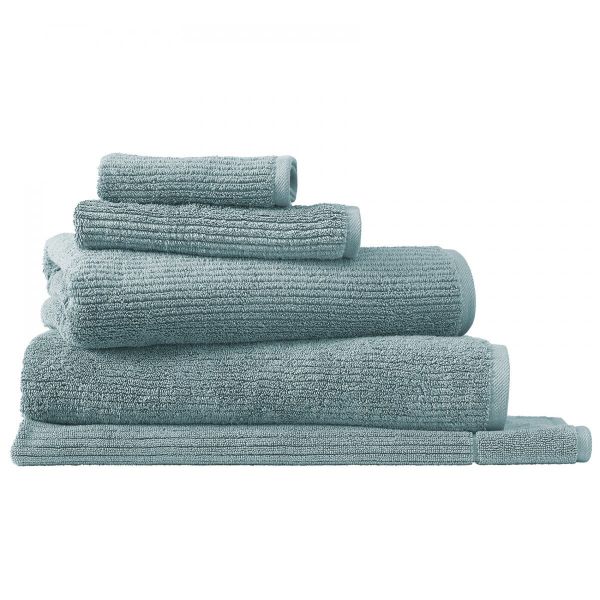 LIVING TEXTURES TOWEL FACE WASHER - MISTY TEAL