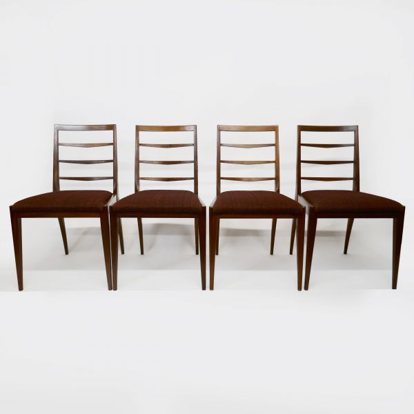 Mid-Century Upholstered Teak Dining Chairs from McIntosh, 1960s, Set of 4
