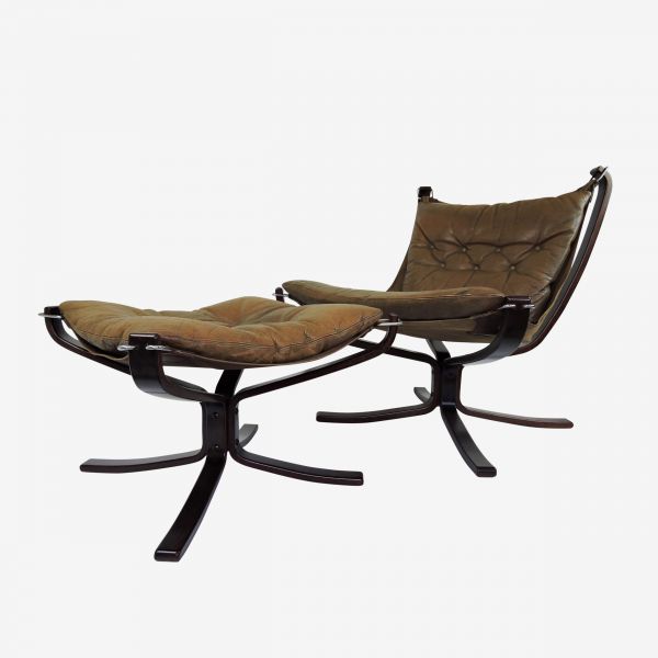 Falcon Chair and Ottoman by Sigurd Ressell, 1970s