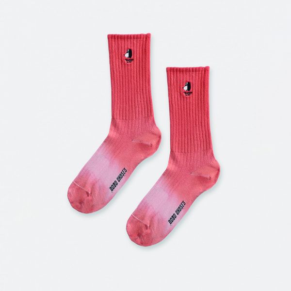 Bobo Choses Pink Degrade Ribbed Short Socks