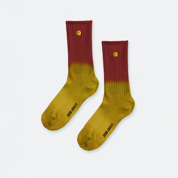 Bobo Choses Yellow Degrade Ribbed Short Socks