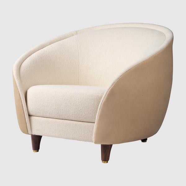 Revers Lounge Chair - Fully Upholstered, Wood base