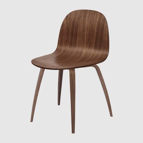 2D Dining Chair - Wood Base