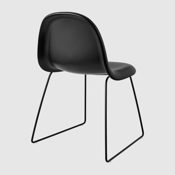 3D Dining Chair - Front Upholstered - Sledge base