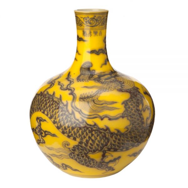 Vase Dragon yellow