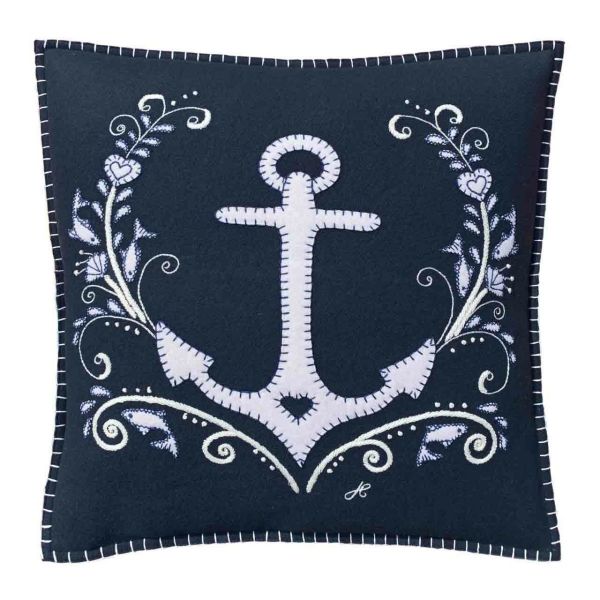 The Jan Constantine Splash Anchor Cushion (Navy)