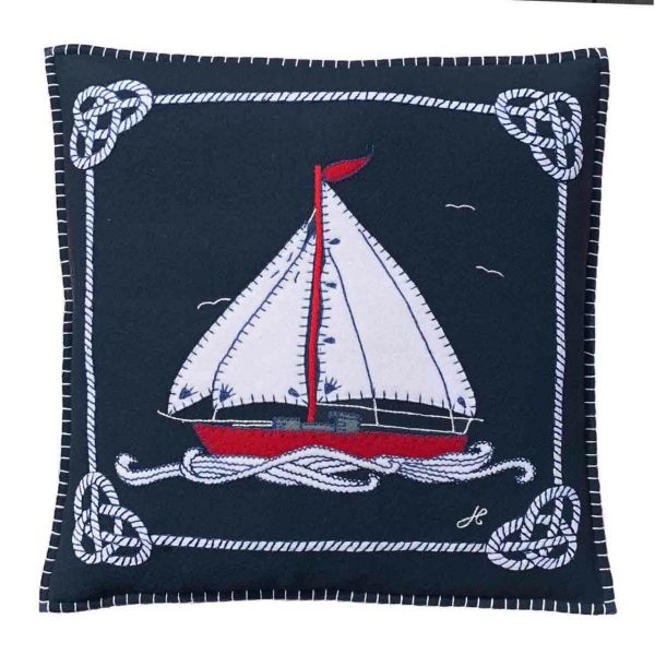 The Jan Constantine Boat and Rope Cushion (Navy)