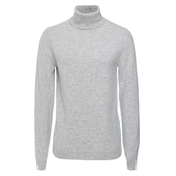 Cashmere Polo Neck Sweater in Foggy