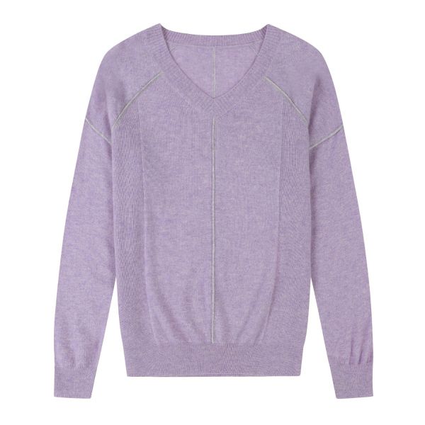 Cashmere Relaxed V Neck Sweater in Parma