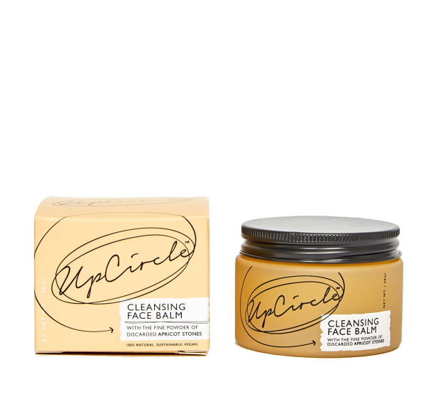 Natural and vegan cleansing balm made out of apricot stones by upcircle available now at cuemars